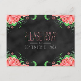 Postales de respuesta de RSVP de floral rosa de pi