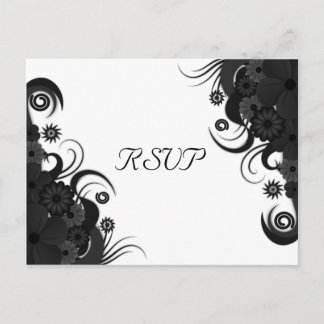 Postales de respuesta de RSVP gótica floral en bla