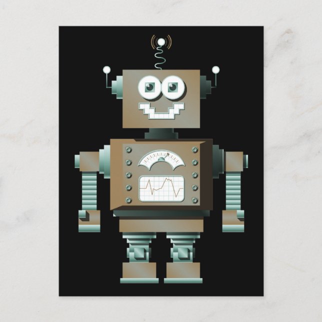 Postales de Robot de juguete retro (dk) (Anverso)