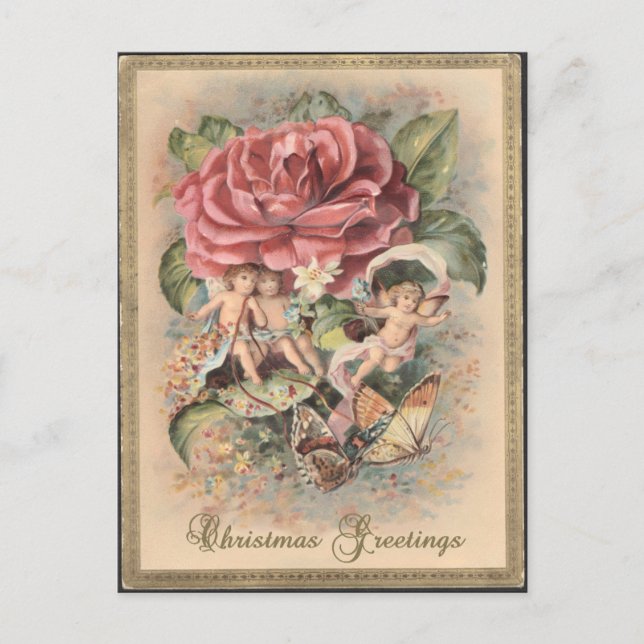 Postales de Rosas y Navidades de Cherubs de Victor (Anverso)