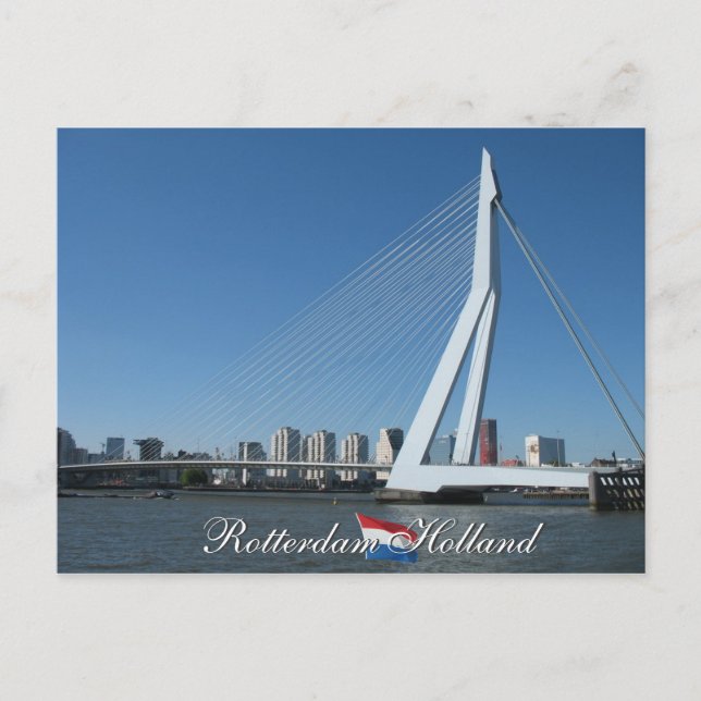 Postales de Rotterdam Skyline and Bridge Holcard (Anverso)