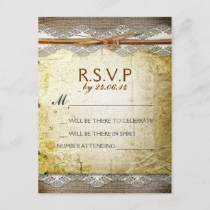 postales de rsvp bodas con problemas rústicos