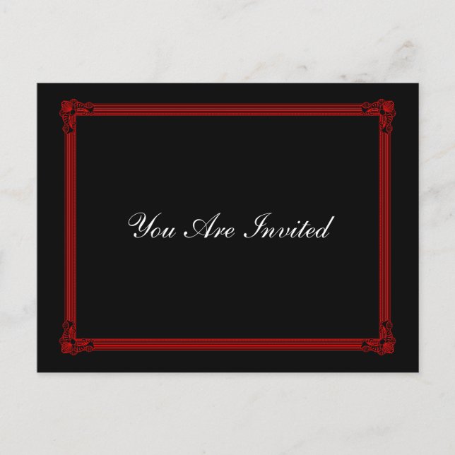 Postales de RSVP con estilo Poster rojo y negro (Anverso)