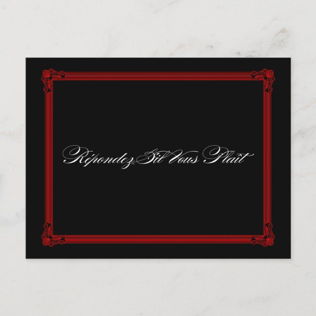 Postales de RSVP con estilo Poster rojo y negro (Anverso)
