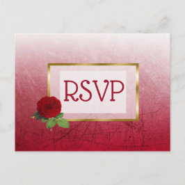 Postales de RSVP de boda de Rosa con aspecto rojo