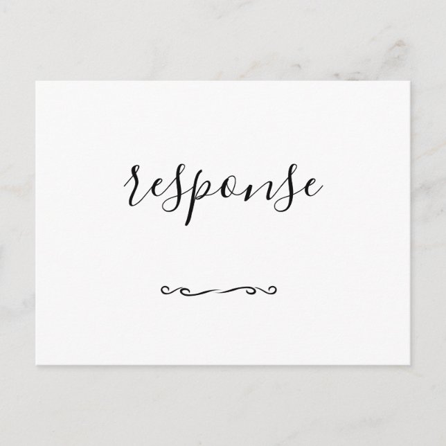Postales de RSVP de boda de script simple (Anverso)