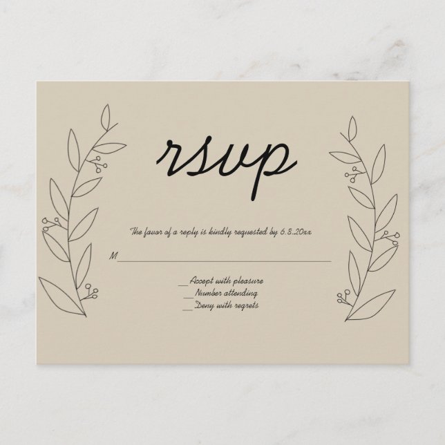 Postales de rsvp de boda rusa (Anverso)