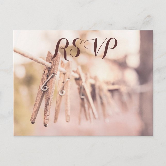 Postales de RSVP de Boda Rústica personalizado (Anverso)