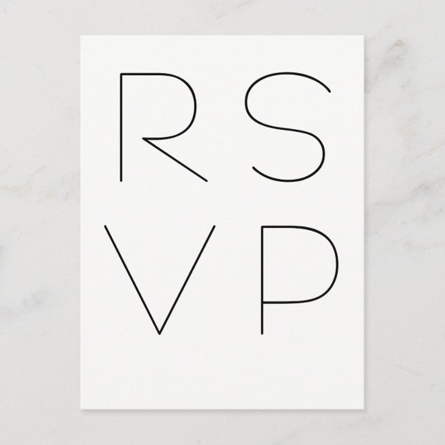 Postales de rsvp de tipografía moderna (Anverso)