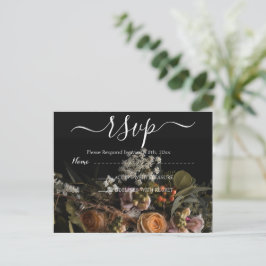 Postales de RSVP floral vintage oscuro