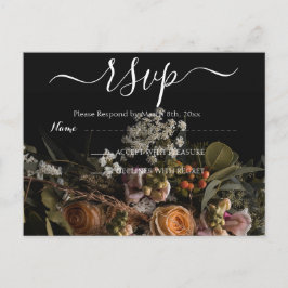 Postales de RSVP floral vintage oscuro