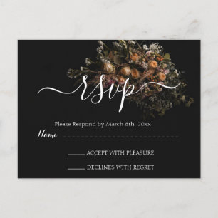 Postales de RSVP floral vintage oscuro