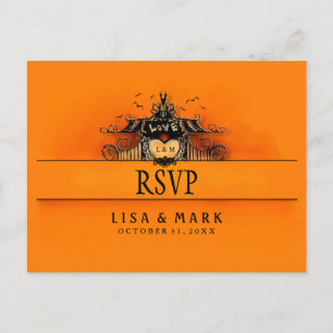Postales de RSVP Halloween - Amor Naranja y Negro