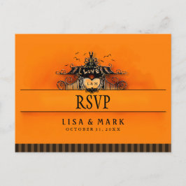 Postales de RSVP Halloween - Amor Naranja y Negro