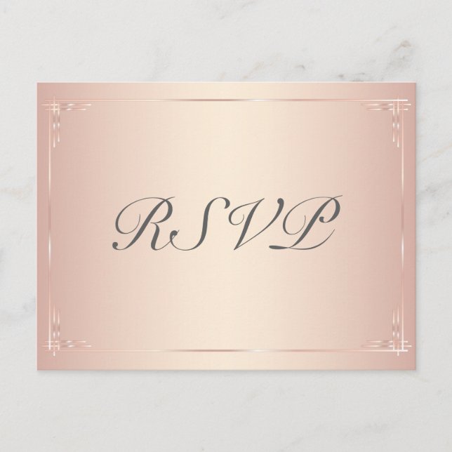 Postales de Rubor Wedding RSVP elegantes (Anverso)
