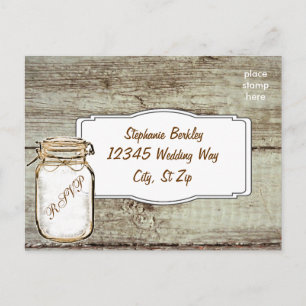 Postales de Rustic Mason Jar Barn Wood Wedding RSV