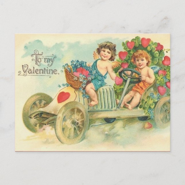 Postales de San Valentín de Automóvil Vintage (Anverso)