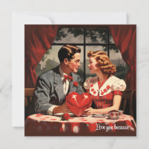 Postales de San Valentín de Corazón Floral Vintage