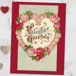 Postales de San Valentín de Corazón Floral Vintage