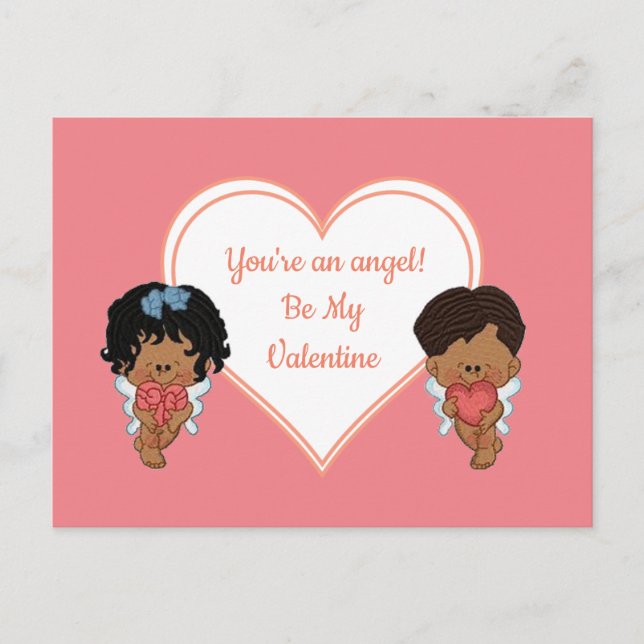 Postales de San Valentín de los Ángeles afroameric (Anverso)