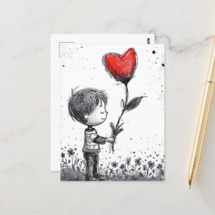 Postales de San Valentín - Globo romántico de cora