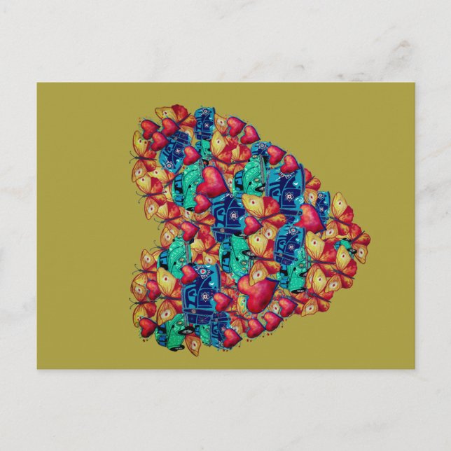 Postales de San Valentín, mariposas cardíacas Hipp (Anverso)