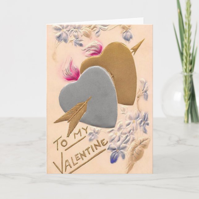 Postales de San Valentín Vintage Silver y Gold (Anverso)