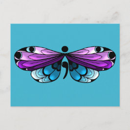 Postales de Semicoleo de Mariposa de Conciencia de