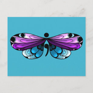 Postales de Semicoleo de Mariposa de Conciencia de
