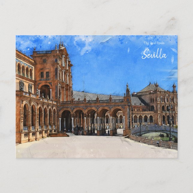Postales de Sevilla Plaza de España (Anverso)