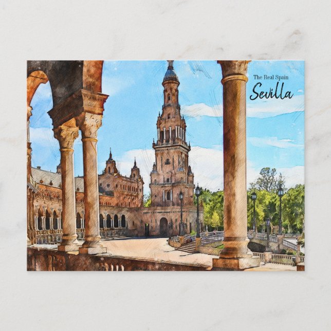 Postales de Sevilla Plaza de España (Anverso)