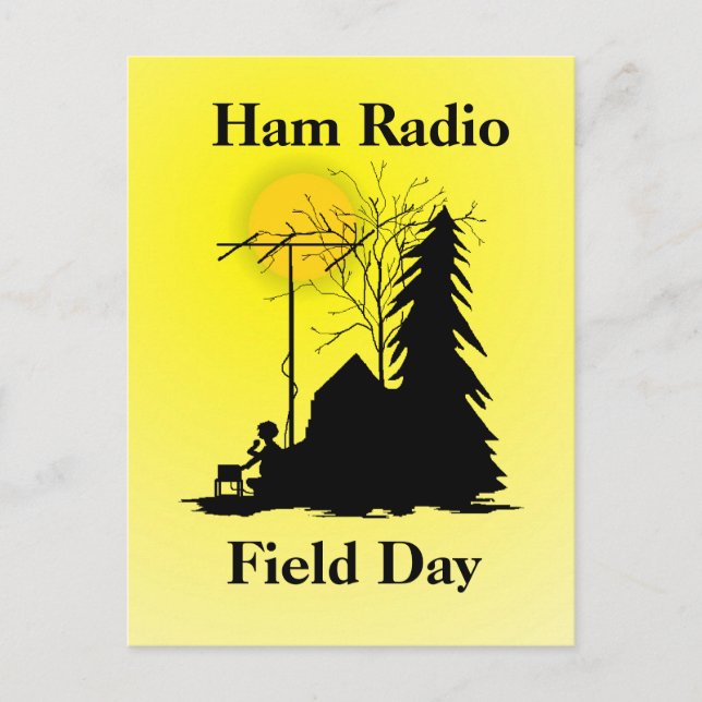 Postales de silueta de Ham Radio Field Day (Anverso)