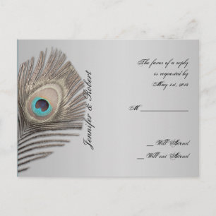Postales de Silver Elegance Peacock RSVP