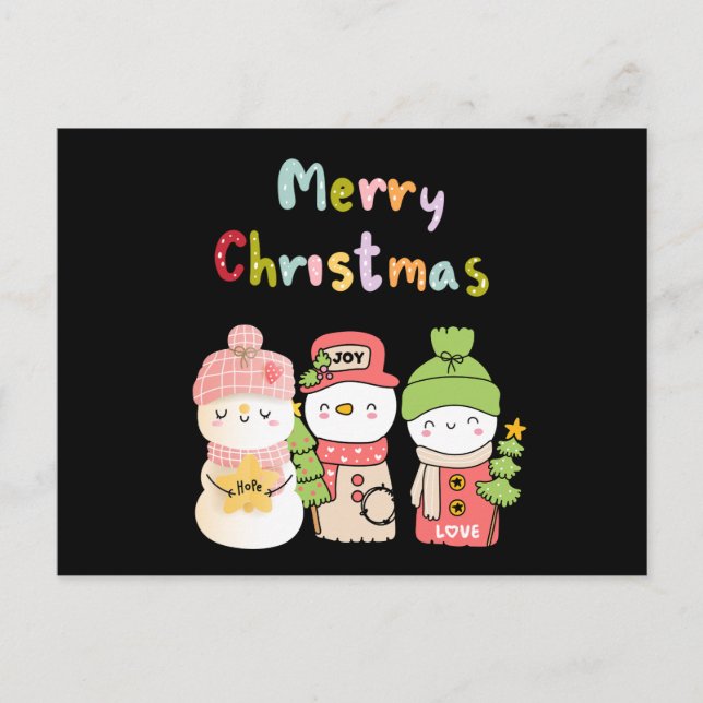 Postales de Snowman para vacaciones de invierno (Anverso)
