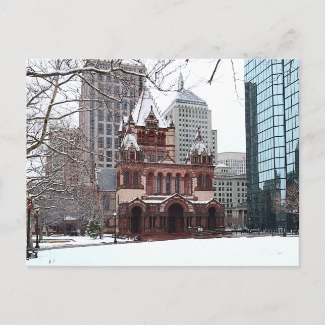 Postales de Snowy Copley Square Boston Massachuset (Anverso)