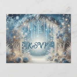 Postales de Snowy Forest Wedding RSVP