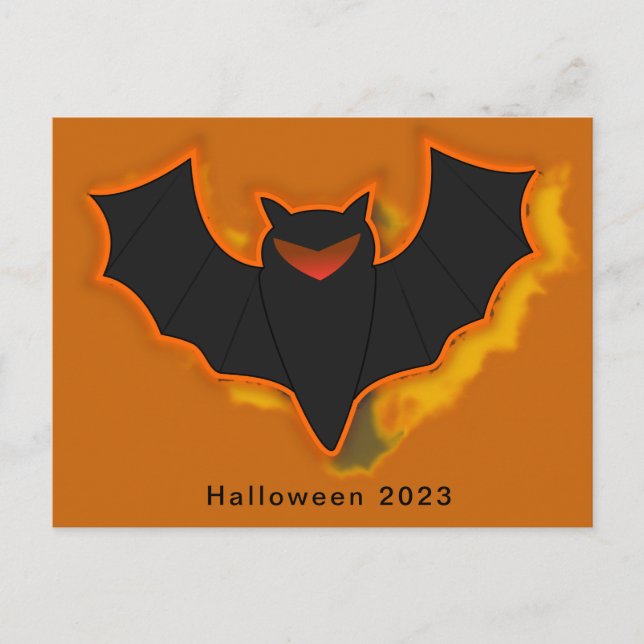 Postales de Spooky Bat Halloween - Tema Naranja (Anverso)