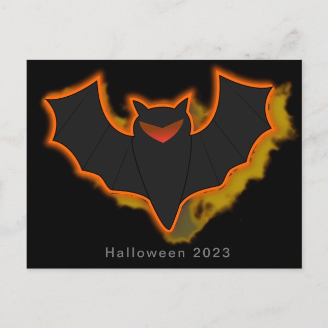 Postales de Spooky Bat Halloween - Tema negro (Anverso)