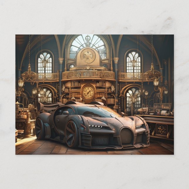 Postales de Steampunk Super Car Speedster (Anverso)