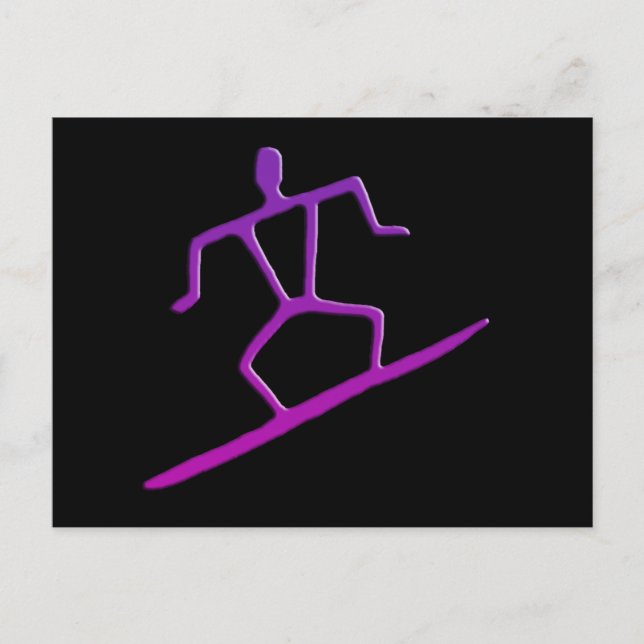 Postales de surfista hawaiano de petroglifo (Anverso)