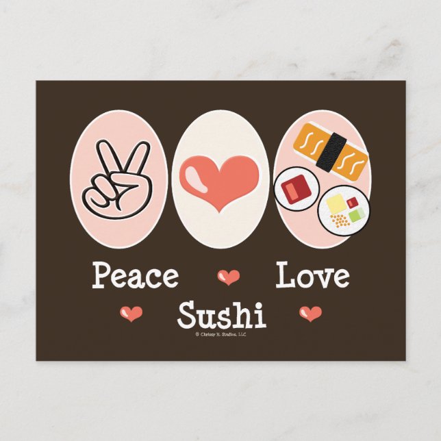 Postales de Sushi Love Peace (Anverso)