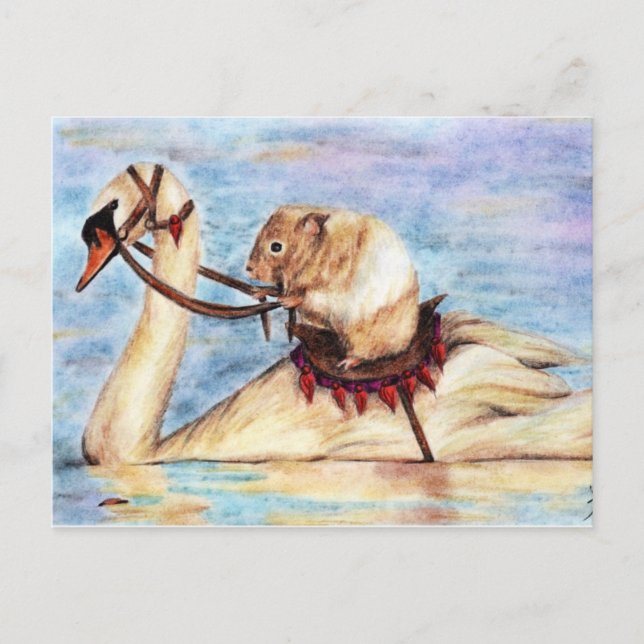 Postales de Swan Back Riding (Hamster) (Anverso)