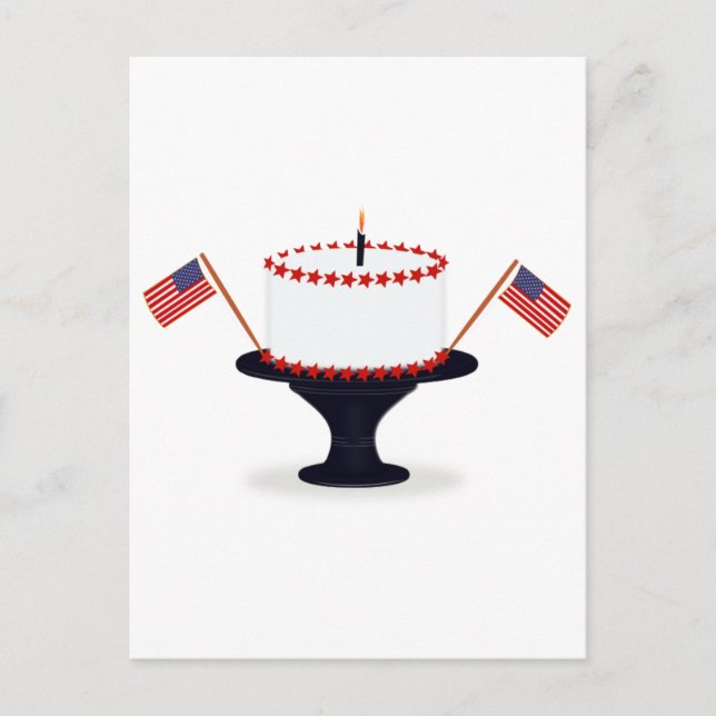Postales de tarta de cumpleaños del 4/4 de julio (Anverso)