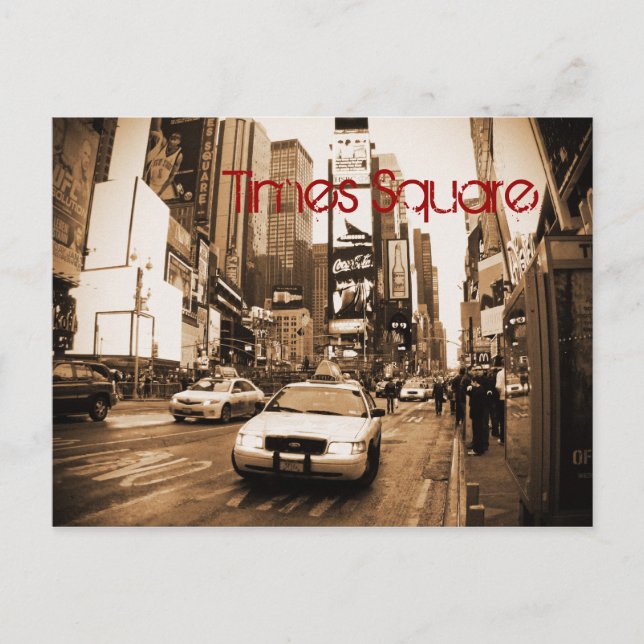 Postales de taxi de NYC Times Square (Anverso)
