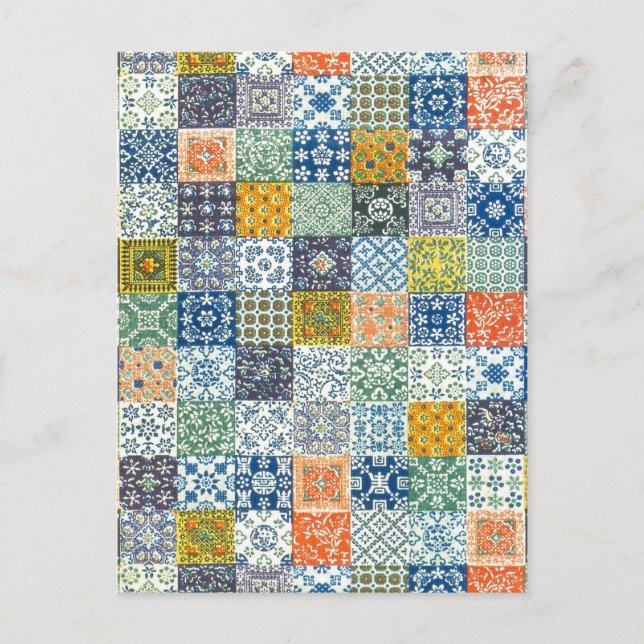 Postales de tela de mosaico de mosaico de época (Anverso)