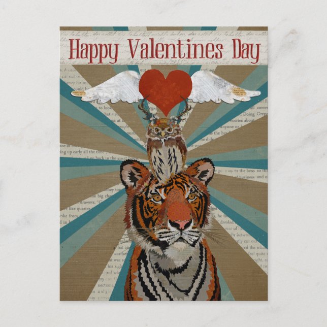 Postales DE TIGER & OWL VALENTINE (Anverso)
