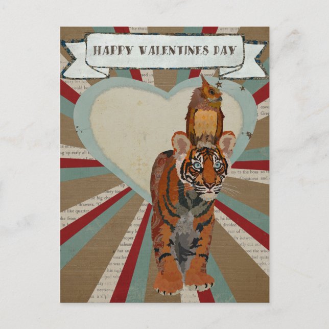 Postales DE TIGER & OWL VALENTINE (Anverso)