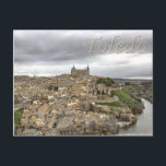Postales de Toledo Rio Tajo Castile-La Mancha Espa<br><div class="desc">Postal Toledo Rio Tajo Castilla-La Mancha España: Una hermosa toma aérea de la Ciudad Imperial - Toledo,  España - con el Río Tajo (río Tajo) en la parte baja derecha y el icónico Alcázar de Toledo cerca del centro.</div>