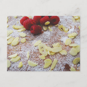 Postales de torta de frambuesa y almendras