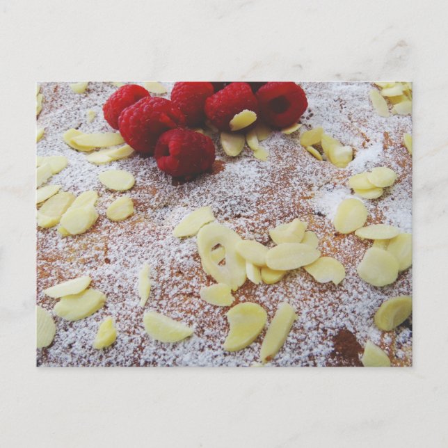 Postales de torta de frambuesa y almendras (Anverso)